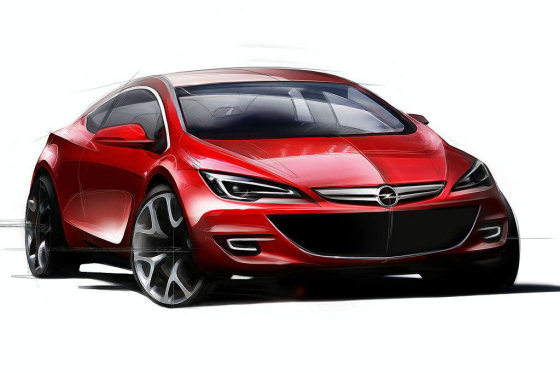  seen a design sketch of the 3-door version of the new Vauxhall Astra, 