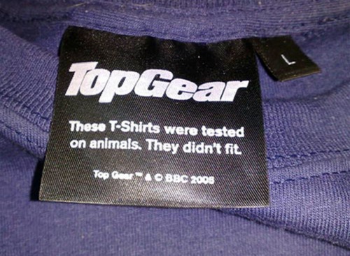 Top Gear Shirt Disclaimer