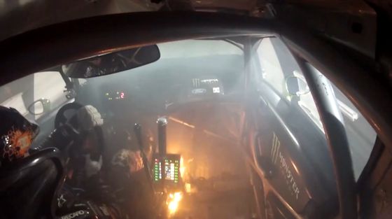 Ken Block. On Fire. Ain't Care!
